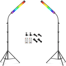 2 Pack RGB LED Video Light Wand Kit, 360° Full Color 2500-9500K Led Photograp...