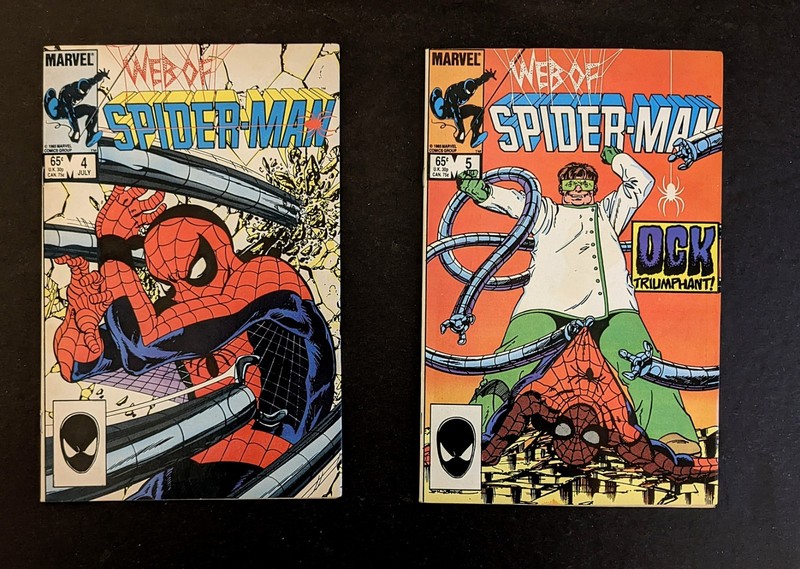 Web of Spider-Man Dr Octopus Comic Book Lot - Peter Parker - Marvel Comics