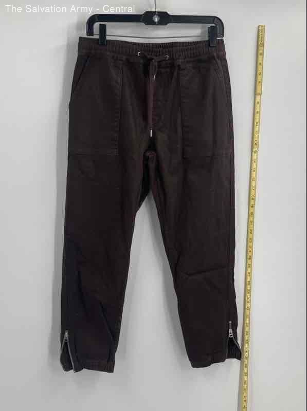 Hudson Men's Brown Zip Cuff Utility Jogger Pants Elastic Waist Sz M