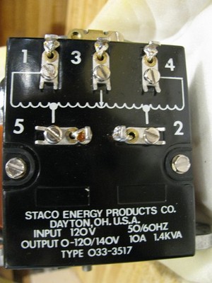 Staco Variable Transformer Type 033-3517