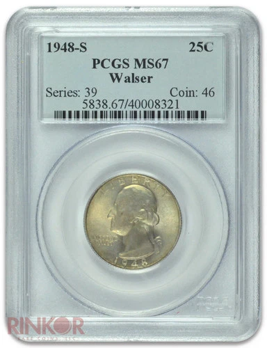 1948-S Washington Quarter PCGS MS 67