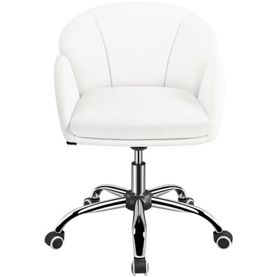 Adult Modern Rolling Desk Chair W/ Armrests Home Office White