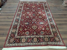 Pomegranate Red Indo Per'sian Rug 6x9, Allover Pattern, Finely Hand Knotted
