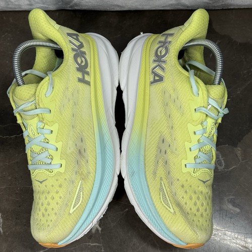 Hoka One Clifton 9 Women’s Citrus Glow/Ocean 1127896 CGSO Running Shoes Size: 9B - Picture 4 of 11