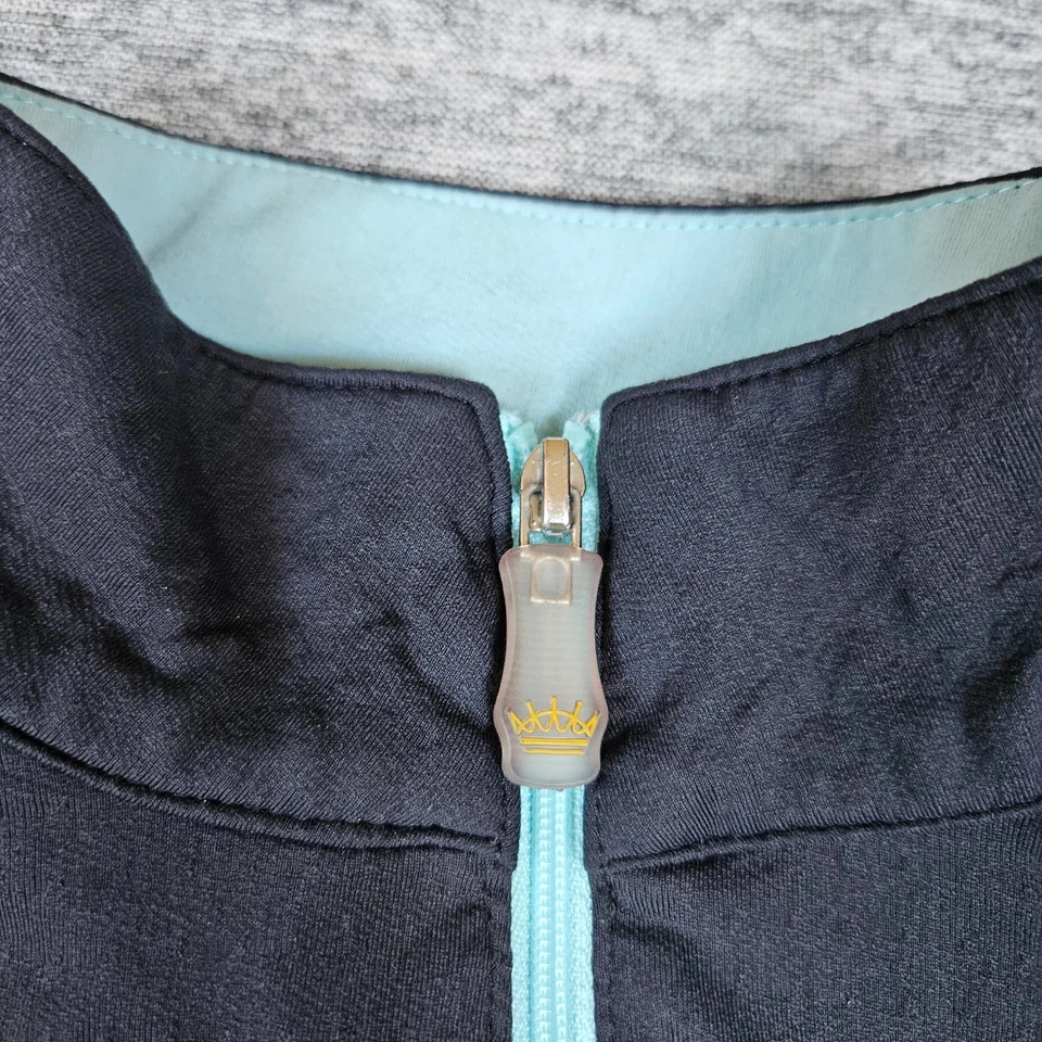 KASTEL DENMARK Mujer Top S Gris Azul Cuarto Cremallera Pullover Ecuestre Atlético Foto 2 de 4