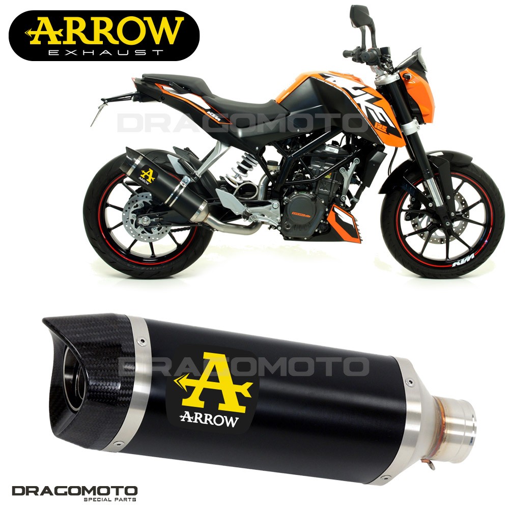Silencieux KTM 200 Duke 2011 2012 Arrow Thunder en alu noir