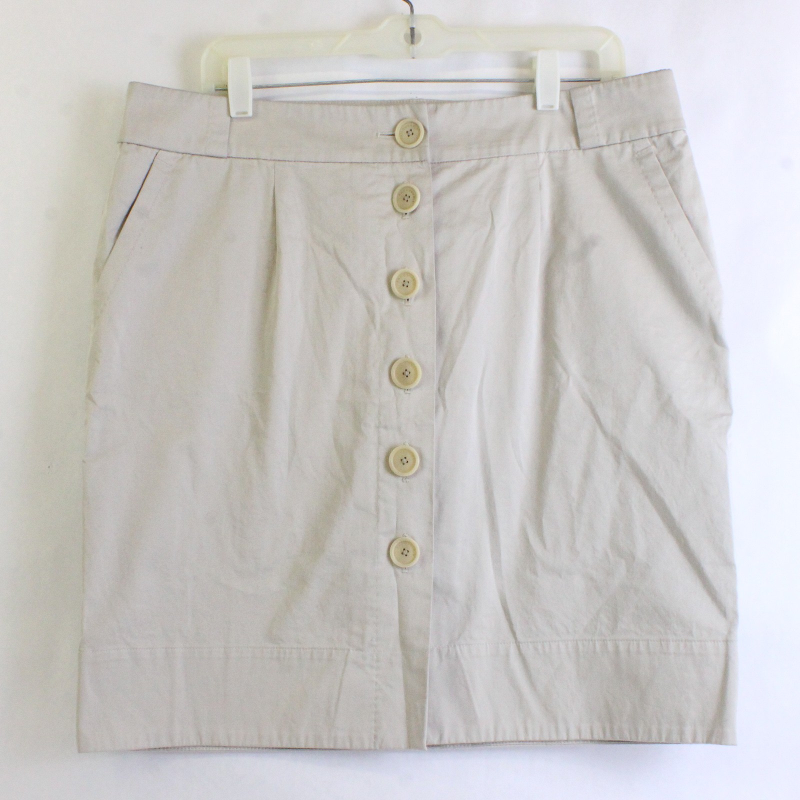 Faconnable Solid Beige Women's Button Up Skirt w/… - image 1
