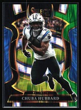2025 Panini Select - Concourse Chuba Hubbard #43 Black & Green Shock Prizm
