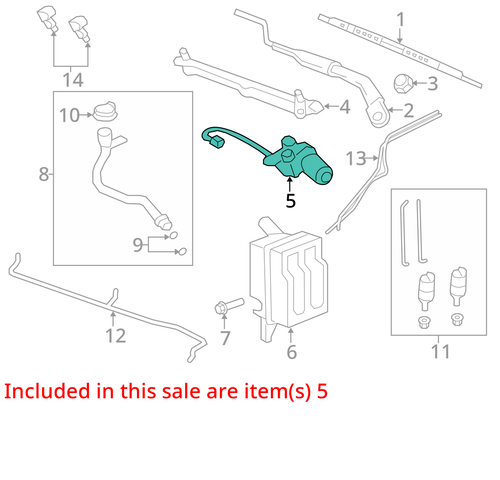 2014 Captiva Front Windshield Wiper Motor OEM 139K Miles - LKQ411966775 - Picture 4 of 5