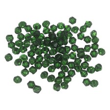 100pcs 6mm Bicone Glass Crystal Beads, Faceted Beads Dark Green