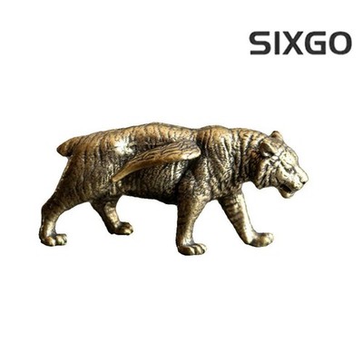 8.4cm Exquisitely Brass Flying Tiger Figurine Decor Tea Pet Handheld Ornament