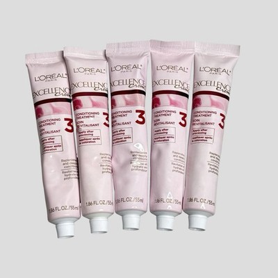 Loreal Excellence Creme Conditioning Hair Treatment #3 Lot Of 5 Tubes 1.86 Fl Oz
