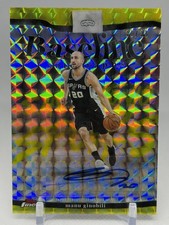 MANU GINOBILI 2025 Topps Finest Baseline AUTO YELLOW GEOMETRIC /35 NBA Spurs HOF