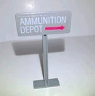 GI Joe Playset Missile Defense Unit Ammunition Depot Sign 1984 Original Part