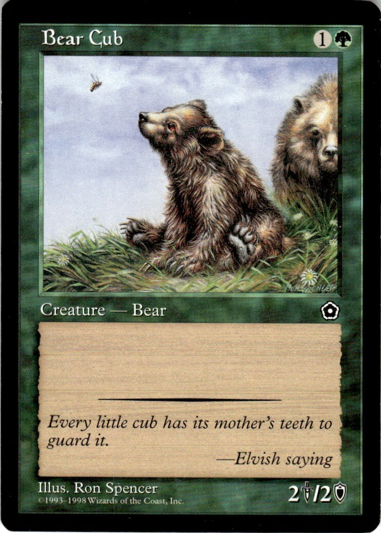 1998 Portal Second Age Magic The Gathering Bear Cub Regular, classic frame LP