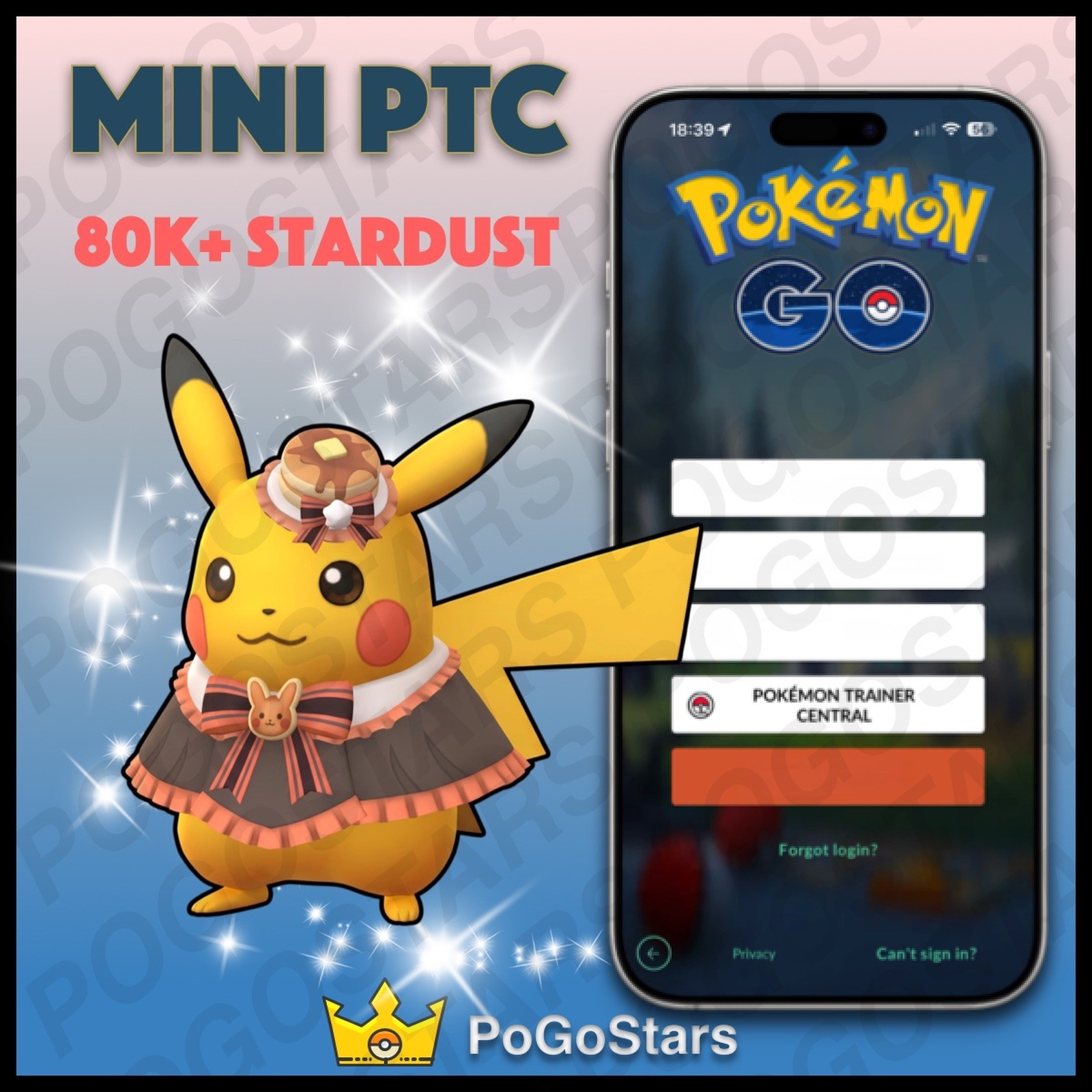 Pokémon PTC GO - Shiny Pikachu Hat Capelet - 80K Stardust✨Read Description✨