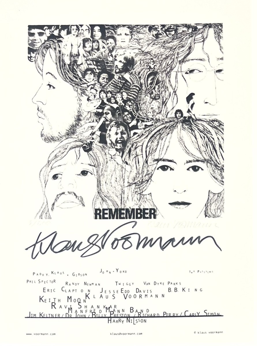 The Beatles : Klaus Voormann - Signed Autograph - Promo Art Print