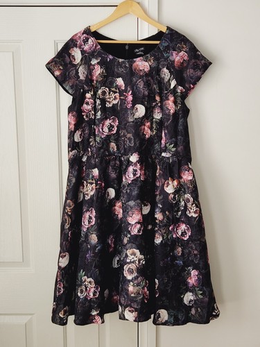 *New* CITY CHIC Vintage Peony Fit & Flare Dress SIZE XL AU 22 Knee Length Floral - Picture 3 of 13