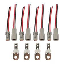 4 Pairs Heavy Duty DTP 2 Pin Connector Harness w/ 12AWG Wire for Car Truck Boat