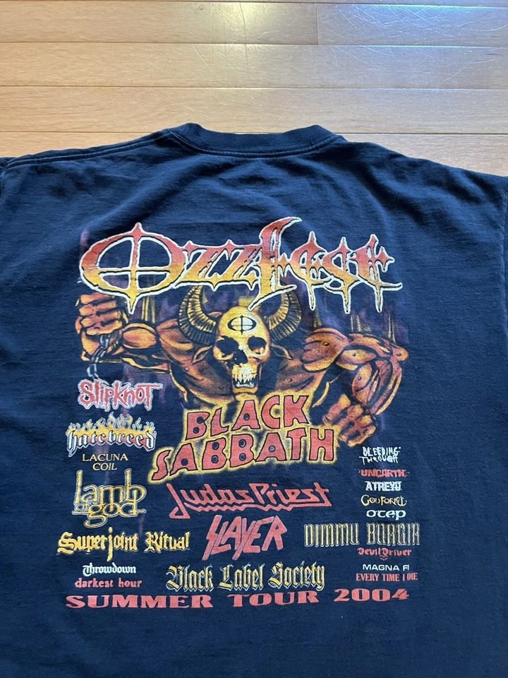 Camiseta Ozzfest 2004 Vintage Gira de Conciertos Talla XL Negra Ozzy Osbourne Metal Rock Foto 4 de 4