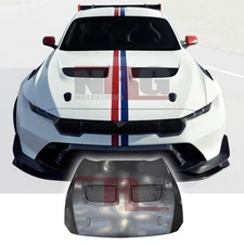 GTD style Aluminum hood with vented bezels for 2024 2025 2026 Ford Mustang