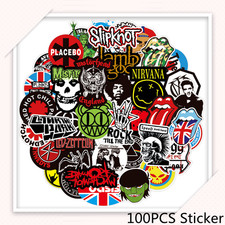US 100 PCS Rock Band Stickers Lot Punk Music Heavy Metal Bands Sticker Decal