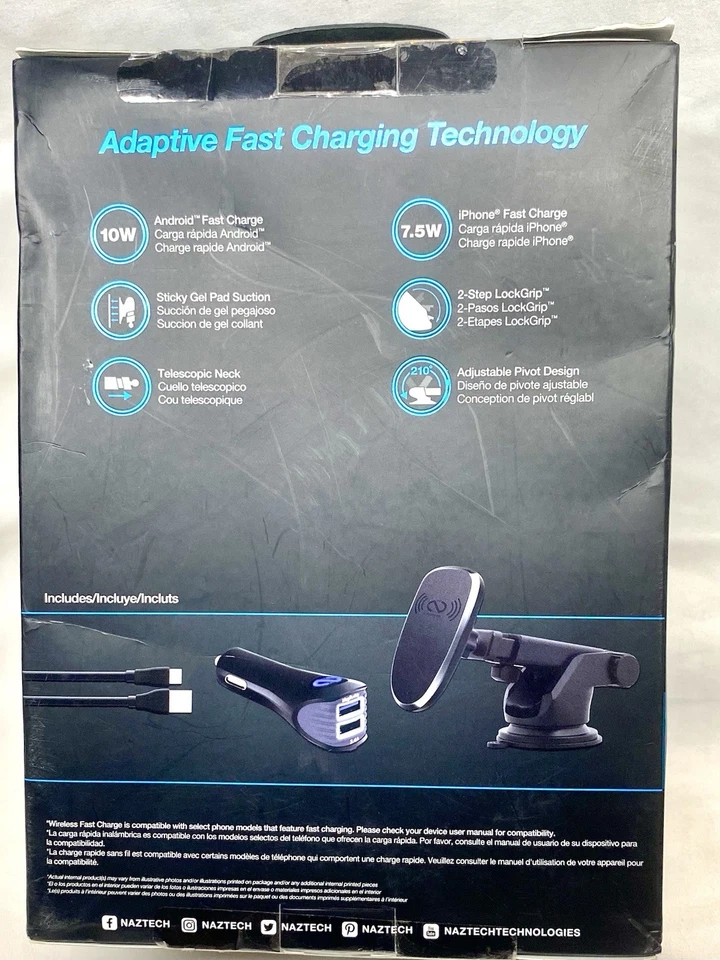 Naztech MagBuddy Dash + Montaje Inalámbrico para Coche - 10W Carga Rápida Qi Magnética - NUEVO Foto 3 de 4