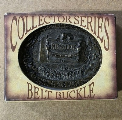 Vtg 1993 Brass Kessler American Whiskey SMOOTH AS SILK  Belt Buckle NEW