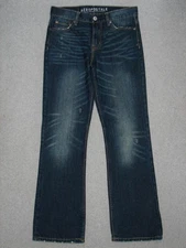 QG09431 **AEROPOSTALE** SLIM BOOT JEANS 28x30 (msr 30"x30") DARK BLUE
