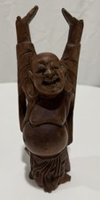 Laughing Buddha Hand Carved Wood Carving Laughing Budha