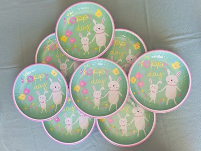Set 8: HOLIDAY HOME Metal EASTER Bunny Bowls Oh HOPPY DAY 10'' Multicolor Floral