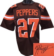 Jabrill Peppers signed Brown Stitched Pro Style Football Jersey- JSA ITP Holo