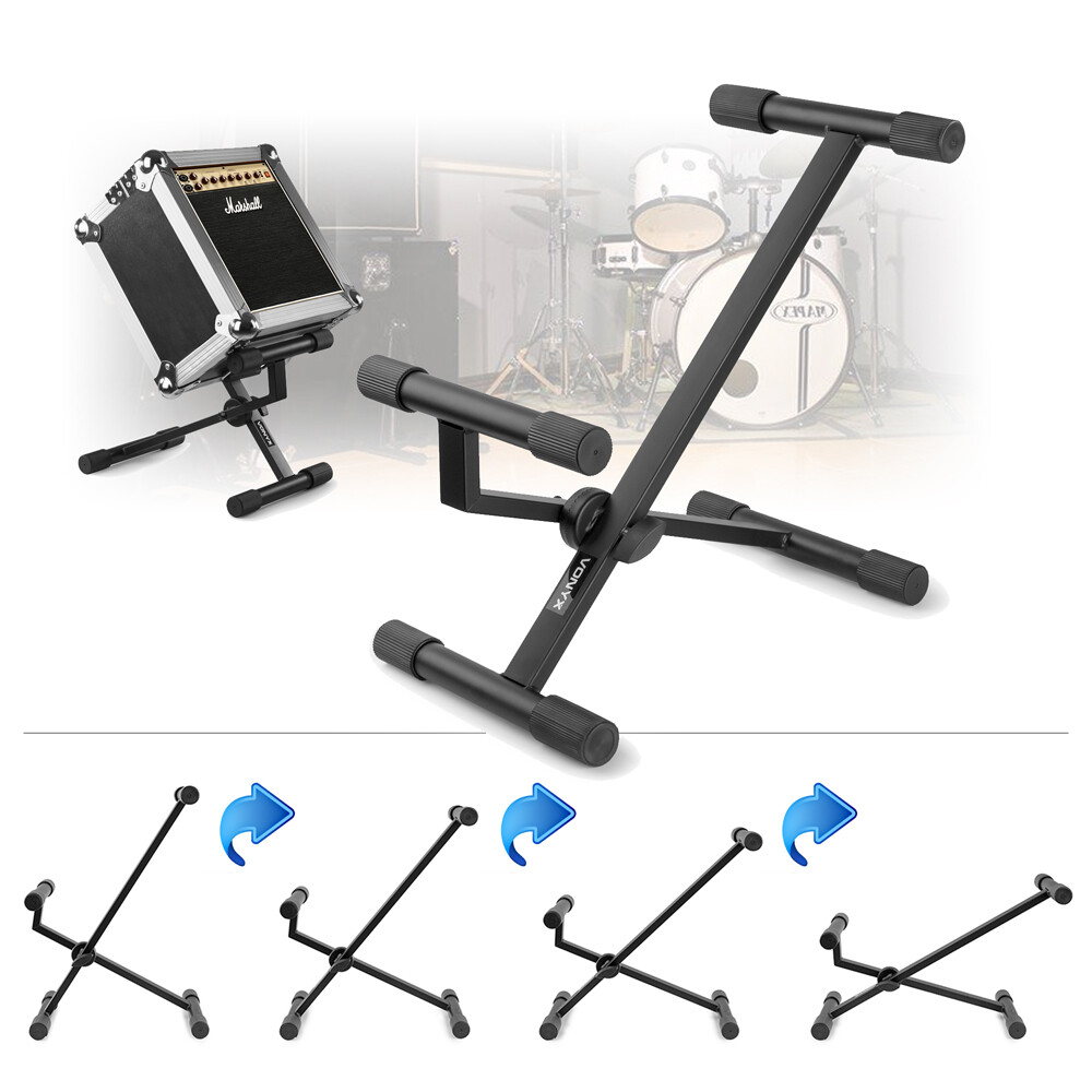 Guitar Amp Stand Adjustable Tilt Angle Folding Speaker Amplifier Floor