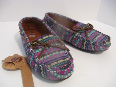 Casual Moccasin Loafer Slip On Shoes LAMO Footwear Colorful Stripe  7M NWT