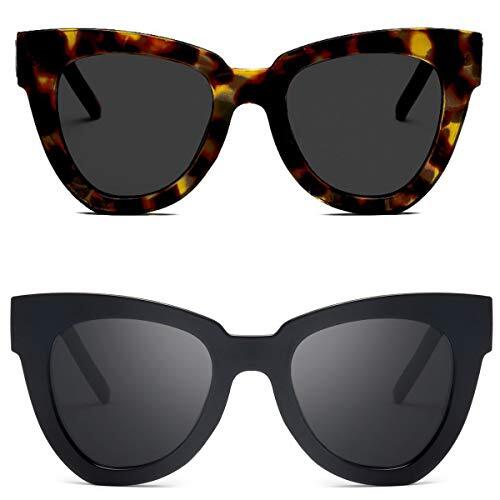 Retro Cat Eye Sunglasses Women Men Square Tortoise Shell Fashion Sunglasses-image