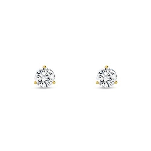 3/4 Ct Round LabCreated Grown Diamond Earrings 14K Yellow Gold D/VVS 3ProngScrew - Picture 2 of 4