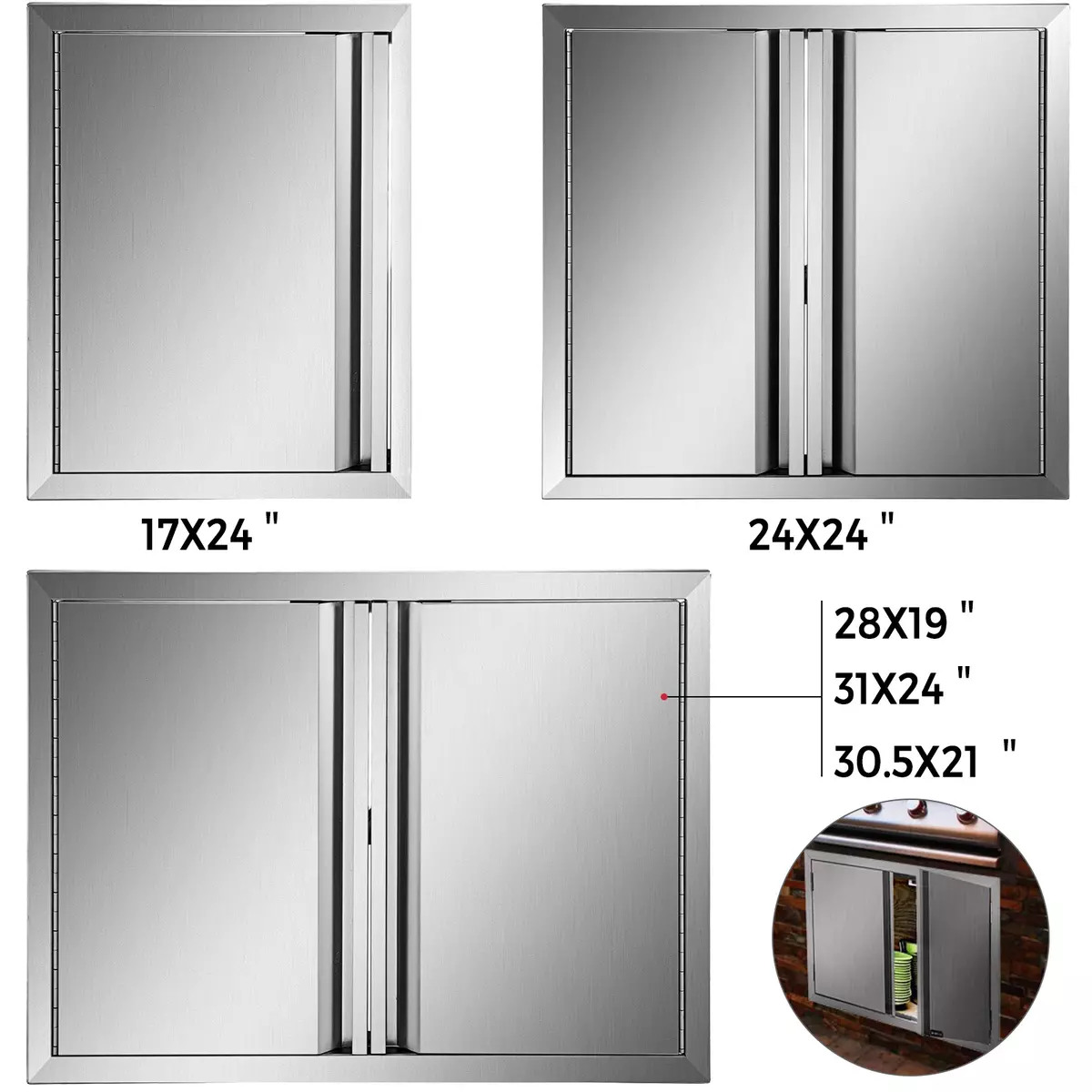 Stainless top bbq doors
