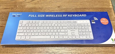 NEW MACALLY Wireless Keyboard White For PC Windows 7-11 New/Sealed