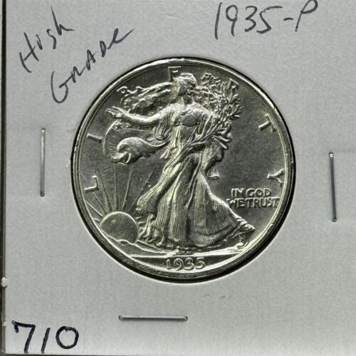 1935 P Walking Liberty Silber halber Dollar hochwertige US-Münze #710 - Bild 1 von 2