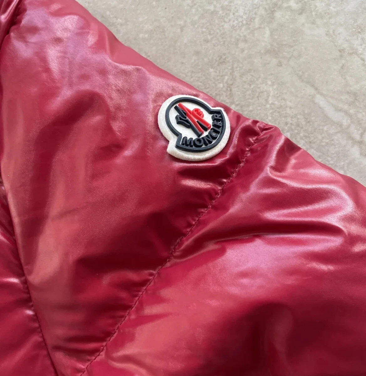 Red and pink moncler cheap coat