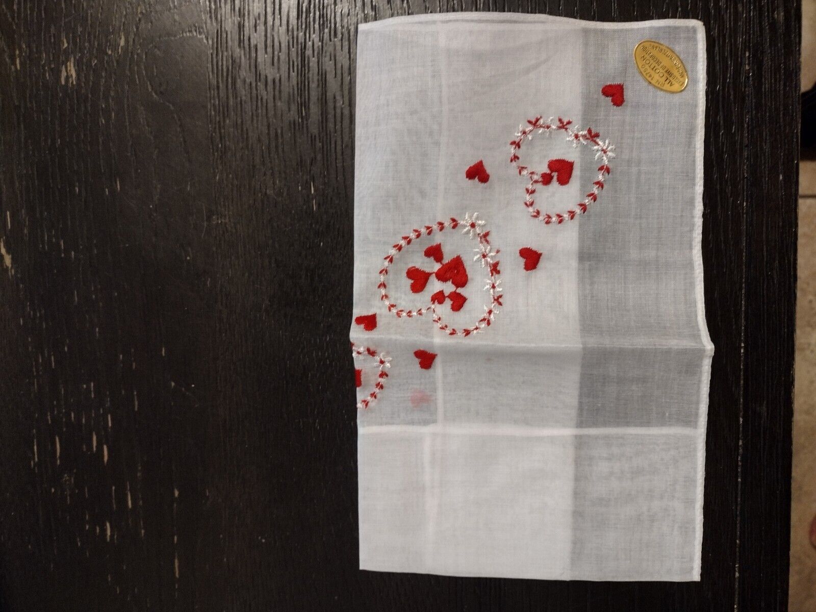 New Vintage All Cotton Embroidered Handkerchief R… - image 4