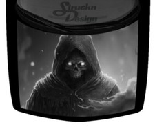 Gray Ghost Reaper Black Hood Dim Truck Hood Wrap Vinyl Car Graphic Decal