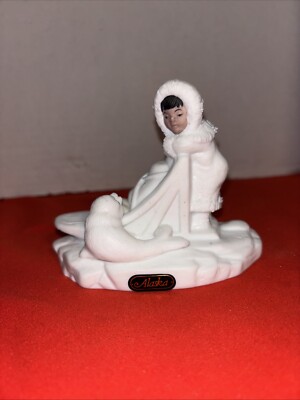 Twin Oaks Alaska Inuit Woman With Seal On Ice Porcelain Figurine IAAC Exclusive