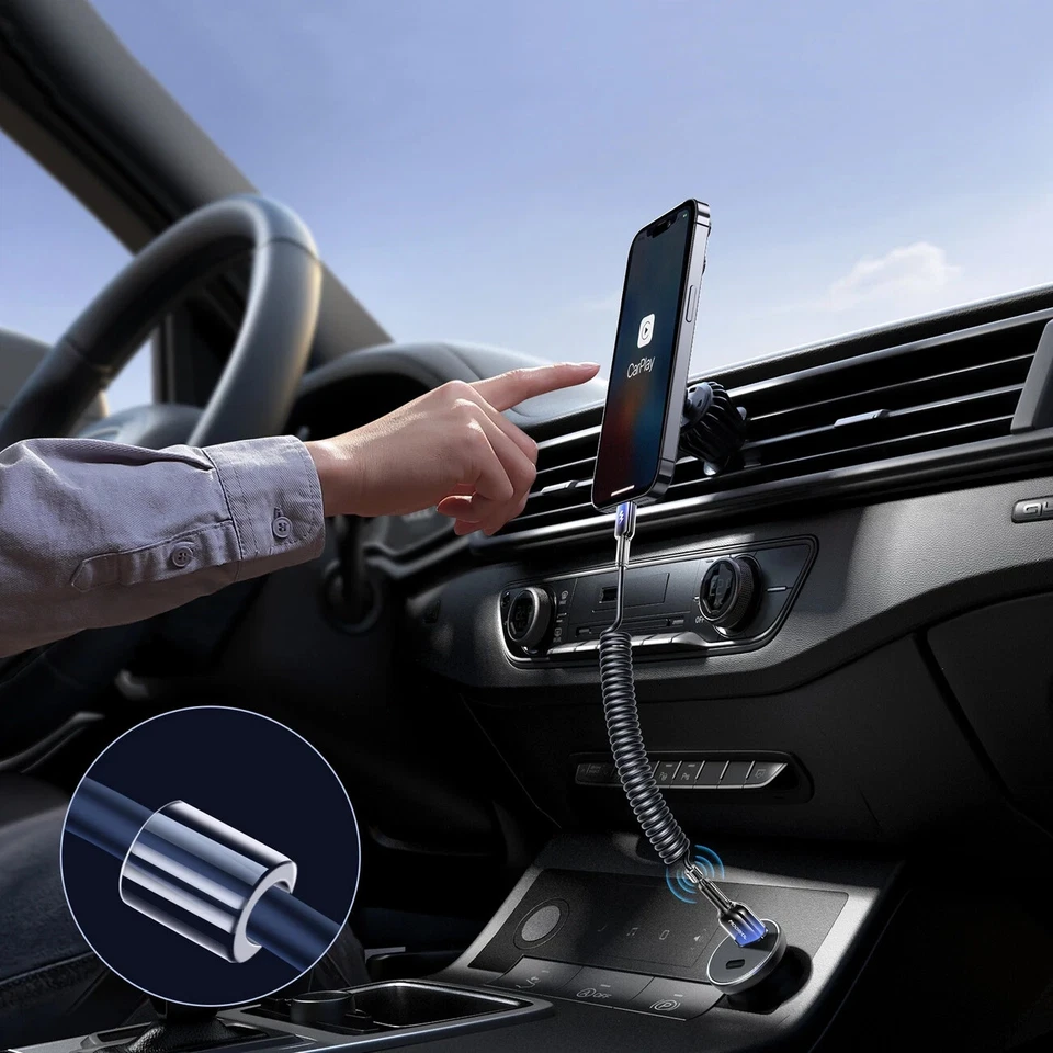 Joyroom S-A43 Crystal-Clear Serie 3A USB-A – für iPhone Spiralkabel 1,5 m - Bild 4 von 4