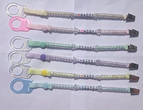 💚 Personalised Pastel Dummy Clip With MAM adaptor 💚 Buy 2 Get 1 Free - Picture 2 of 5