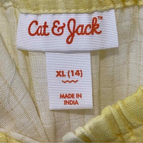 Cat & Jack Sun Dress Girls 14 Yellow Criss Cross Back - Picture 3 of 5