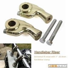 Motorcycle 1'' Retro Handlebar Riser Clamps Brass For Harley Chopper Cafe Racer