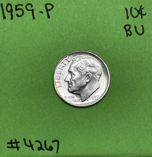 1959-P Roosevelt Dime 10c BU Brilliant Uncirculated 90% Silver