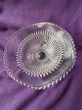 Anniversary Mid Century Modern 3-legged compote by Jeanette Glass