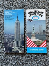 2 Brochures New York City 1970s Empire State Building & Short Line Bus Tours